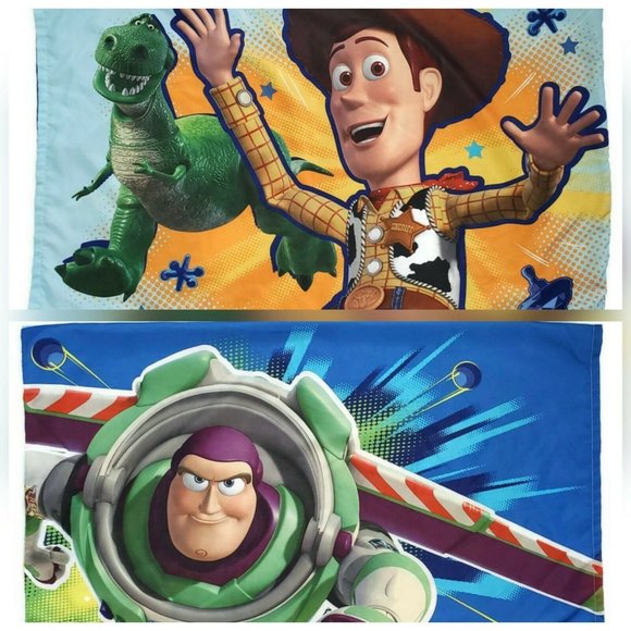 (1) Disney Toy Story Pillowcase Buzz Woody Rex GUC
